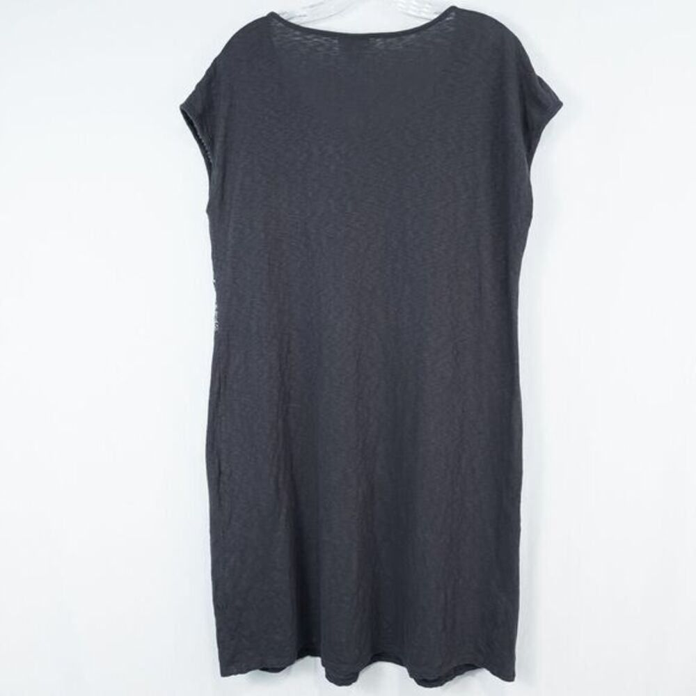 J Jill Embroidered Cotton Tunic Shift Dress Womens‎ Medium Gray Boho Lagenlook - Picture 2 of 16